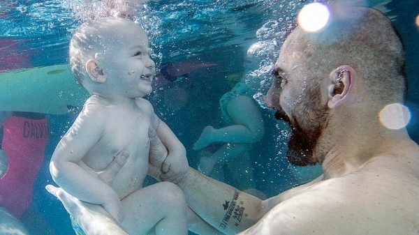 Baby swimming