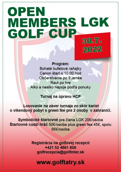 OPEN MEMBERS LGK GOLF CUP 30.7.2022